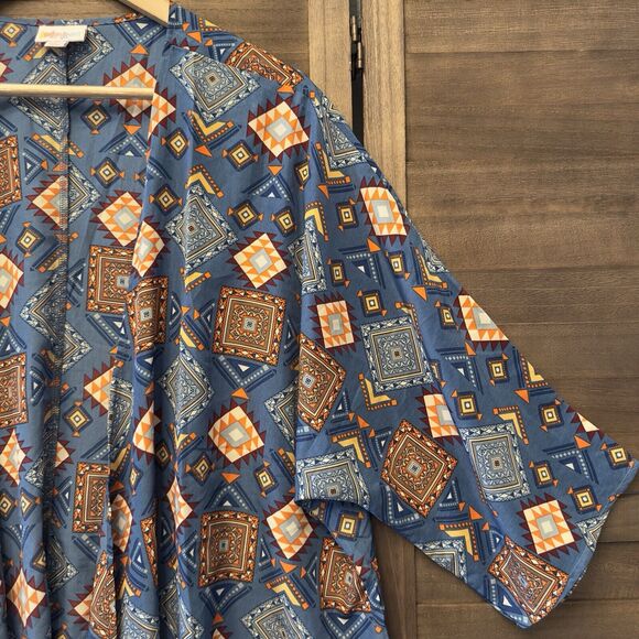 LuLaRoe Lindsay Geometric Art Western Tribal Print Cover Up Summer Beach‎ Sz M - Picture 5 of 12